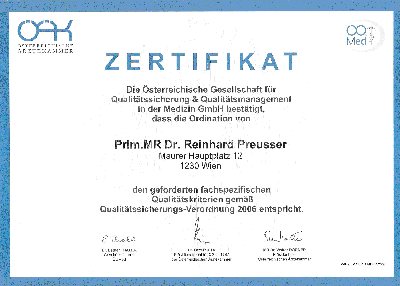 Qualittszertifikat der rztekammer